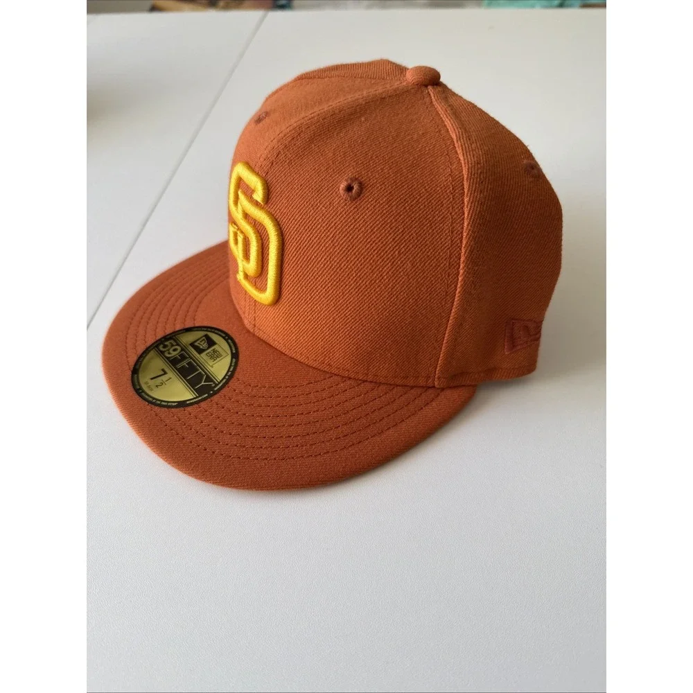 New‎ Era San Diego Padres 59Fifty Orange/yellow 7 1/2 Fitted MLB Cap